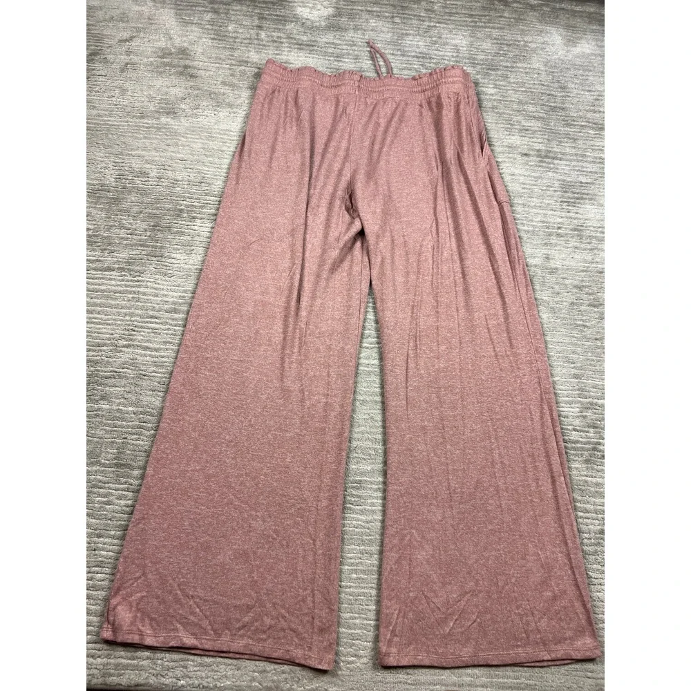 Stars Above Lounge Pants Women XXL Mauve Perfectly Cozy Wide Leg Drawstring Soft